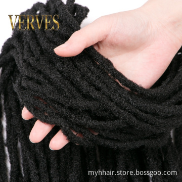 Synthetic Crochet Hair 12 strands/pcs Black Brown Crochet Braiding Hair For Women And Men 20'' Hair Piece Soft Dreadlocks
